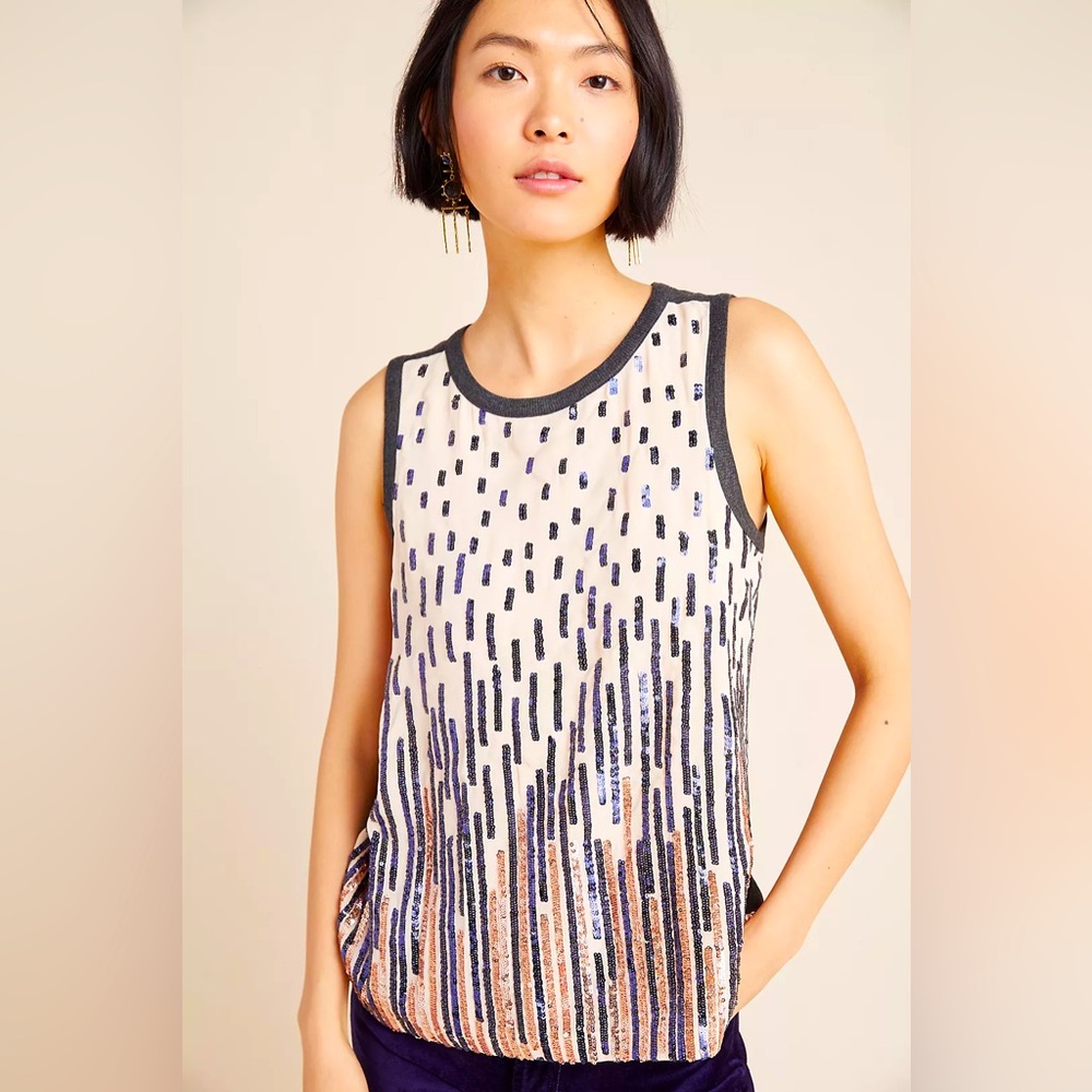 Anthropologie NWT Auberte Beaded Top